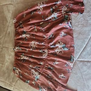 Floral off the shoulder shirt